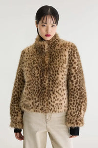 Bellerose Enjoy Faux-Fur Leopard Print A Jacket