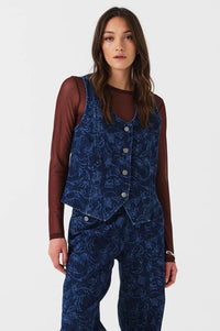 Seventy + Mochi Kiki Baroque Nightfall Denim Vest - The Mercantile London
