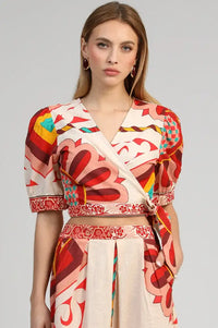 An'ge Sorinana Olio Ecru Wrap Top - The Mercantile London