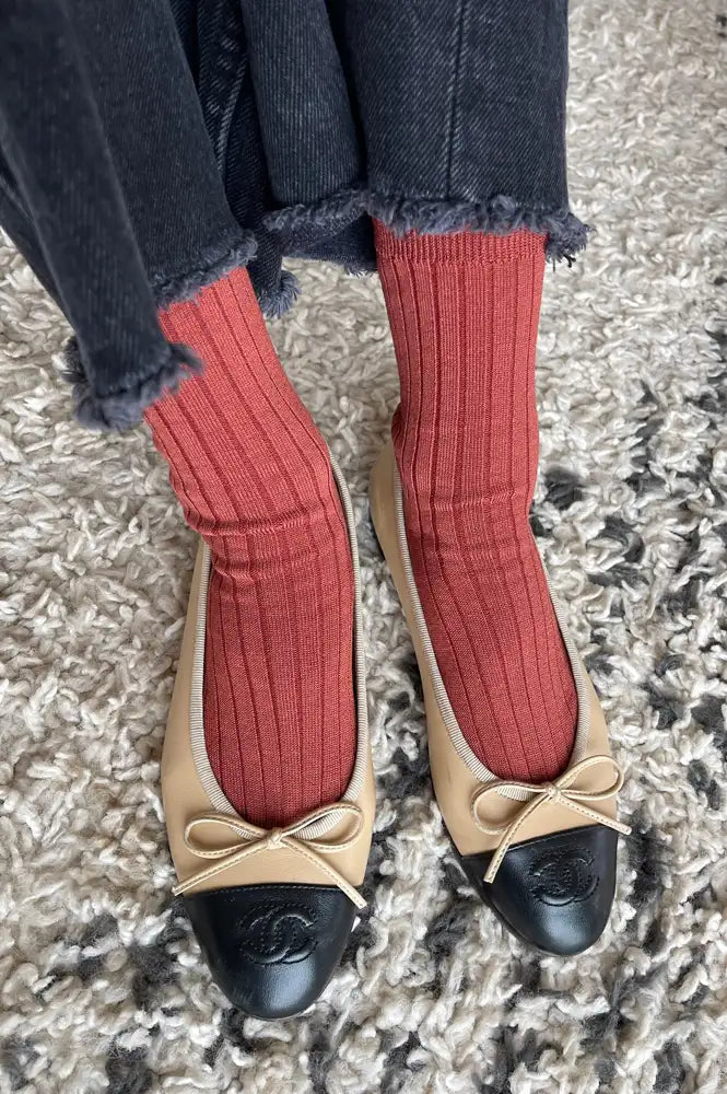 Le Bon Shoppe Her Terracotta Socks - The Mercantile London