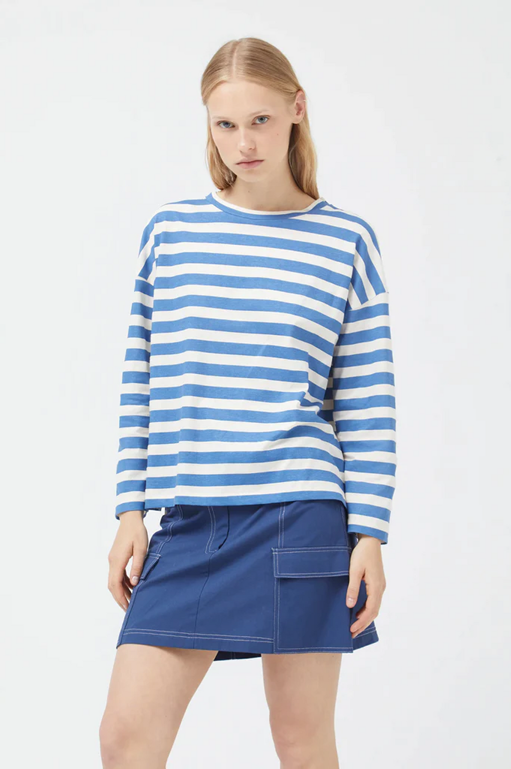 Compania Fantastica Blue Striped Long Sleeve T-Shirt