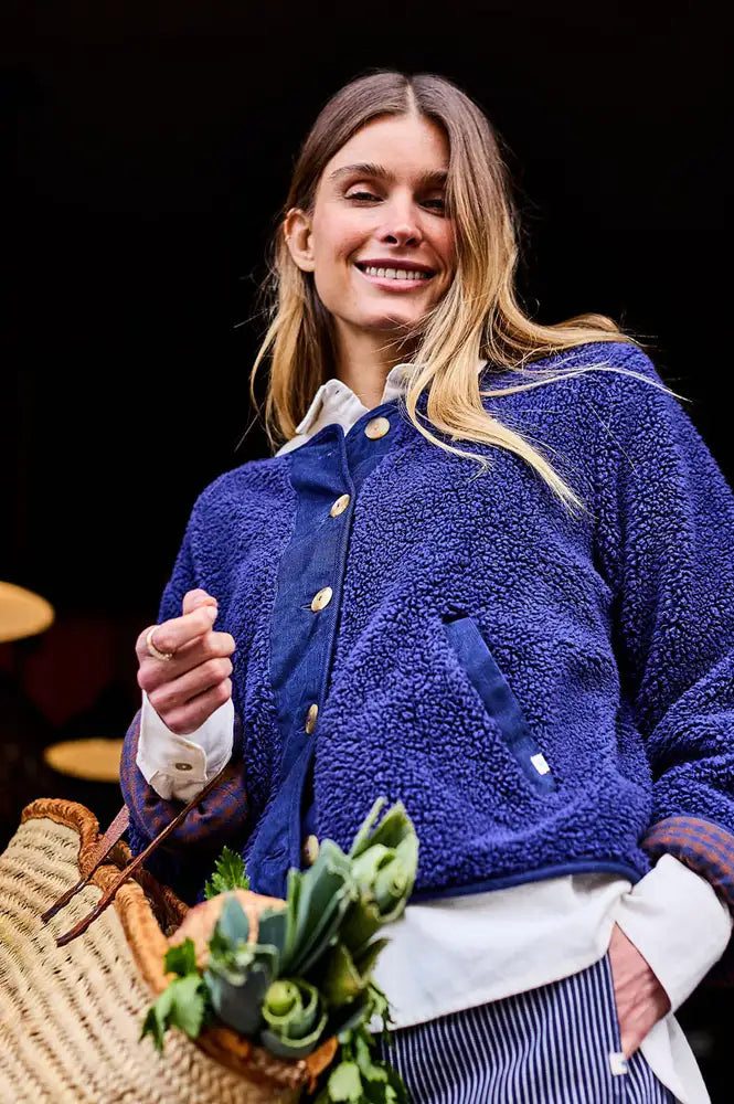 A.P Marine Blue & Gingham Reversible Jacket