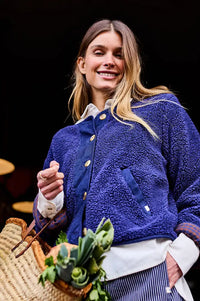 A.P Marine Blue & Gingham Reversible Jacket