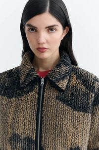 Thinking Mu Kendra Camel Lotus Sherling Jacket - The Mercantile London