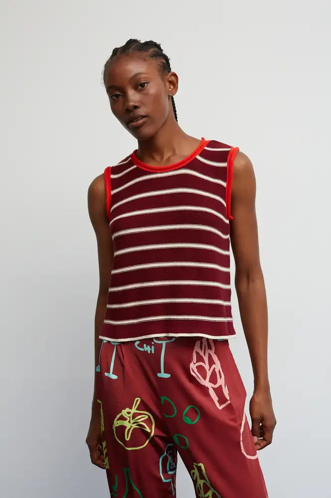 Dr Bloom Chupito Wine Knitted Vest - The Mercantile London