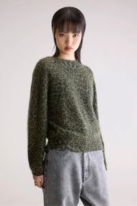 Bellerose Dioal Green Leopard Print Jumper - The Mercantile London
