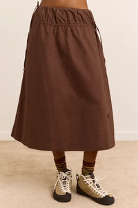 Damson Madder Caspia Chocolate Volume Midi Skirt