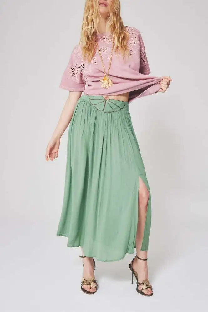 Louizon Kalin Green Maxi Skirt - The Mercantile London