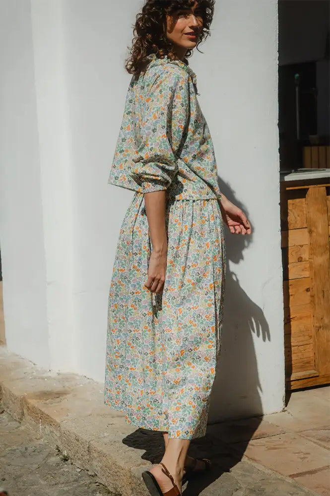 Daydress Drew Vintage Olive Flowers Skirt