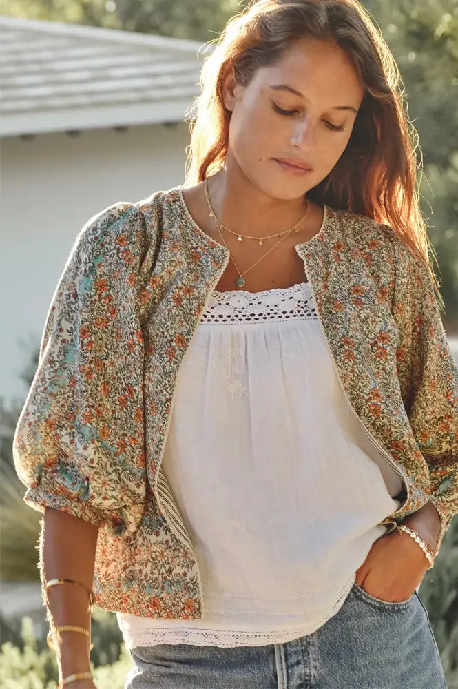 M.A.B.E Jaci Orange Floral Print Jacket
