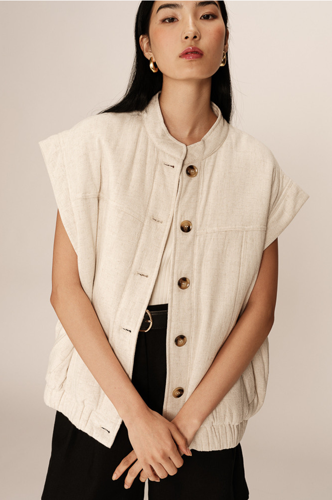 Grace & Mila Placide Beige Vest - The Mercantile London