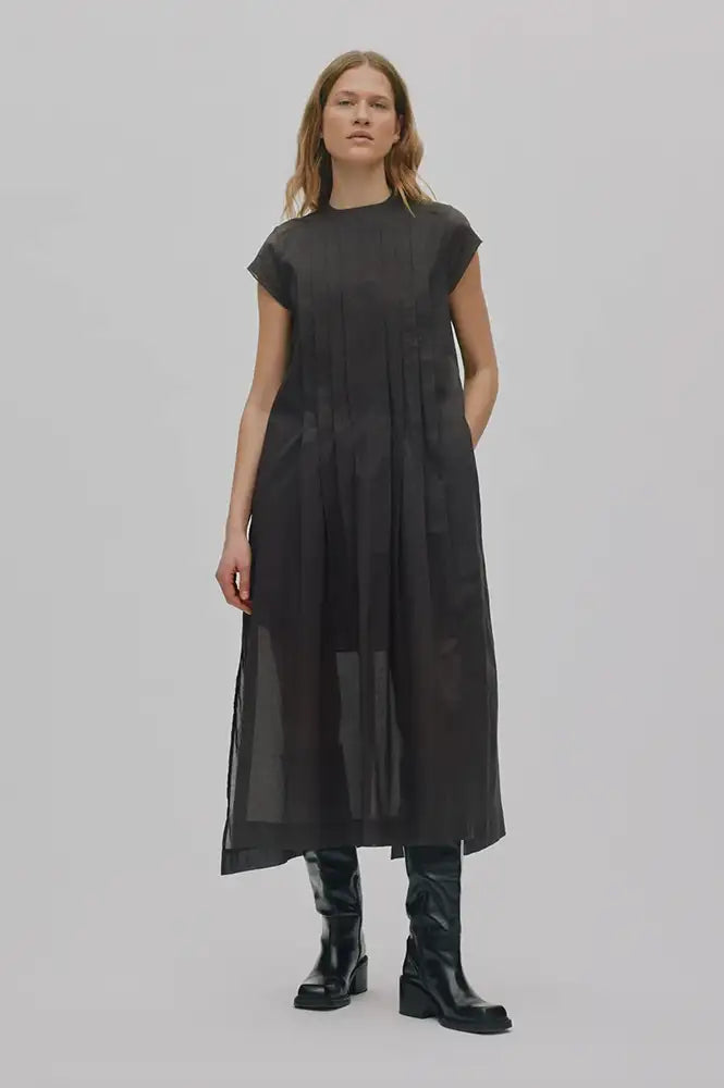 Rabens Saloner Taya Liquorice Multi Layer Dress - The Mercantile London