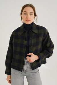 Sacrécoeur Balma Holly Green Check Jacket - The Mercantile London