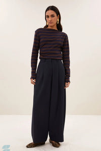 By-Bar Leya Coffee Bean Big Stripe Top