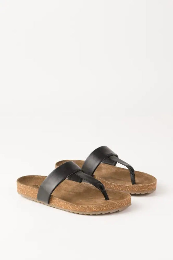 Biba Ivy Black Leather Sandals