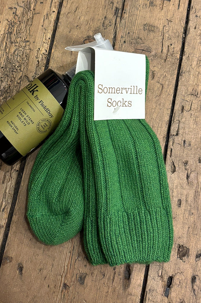 Sommerville Acid Green Recycled Wool Socks - The Mercantile London