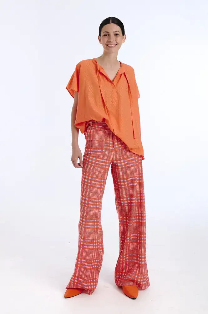 Tanavana Ivy Plains Orange Blouse - The Mercantile London