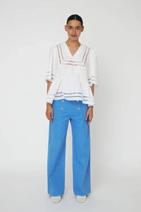 Stella Nova White Scalloped Collar Blouse - The Mercantile London