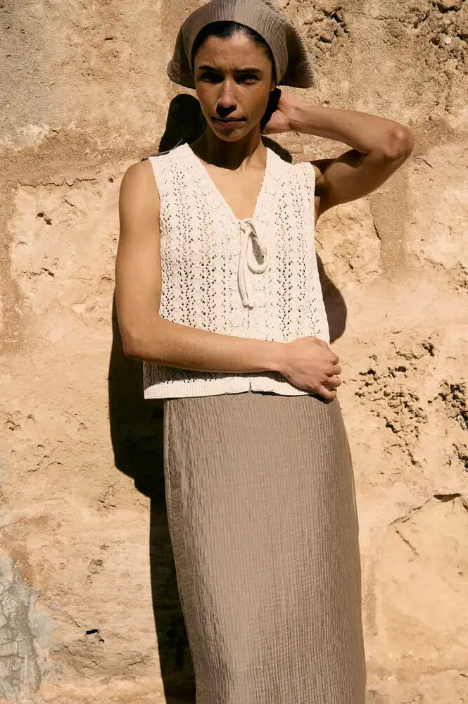 Object Jolin Birch Knitted Vest Top - The Mercantile London