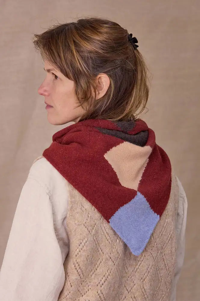Rove Harlequin Berry Knitted Neckerchief