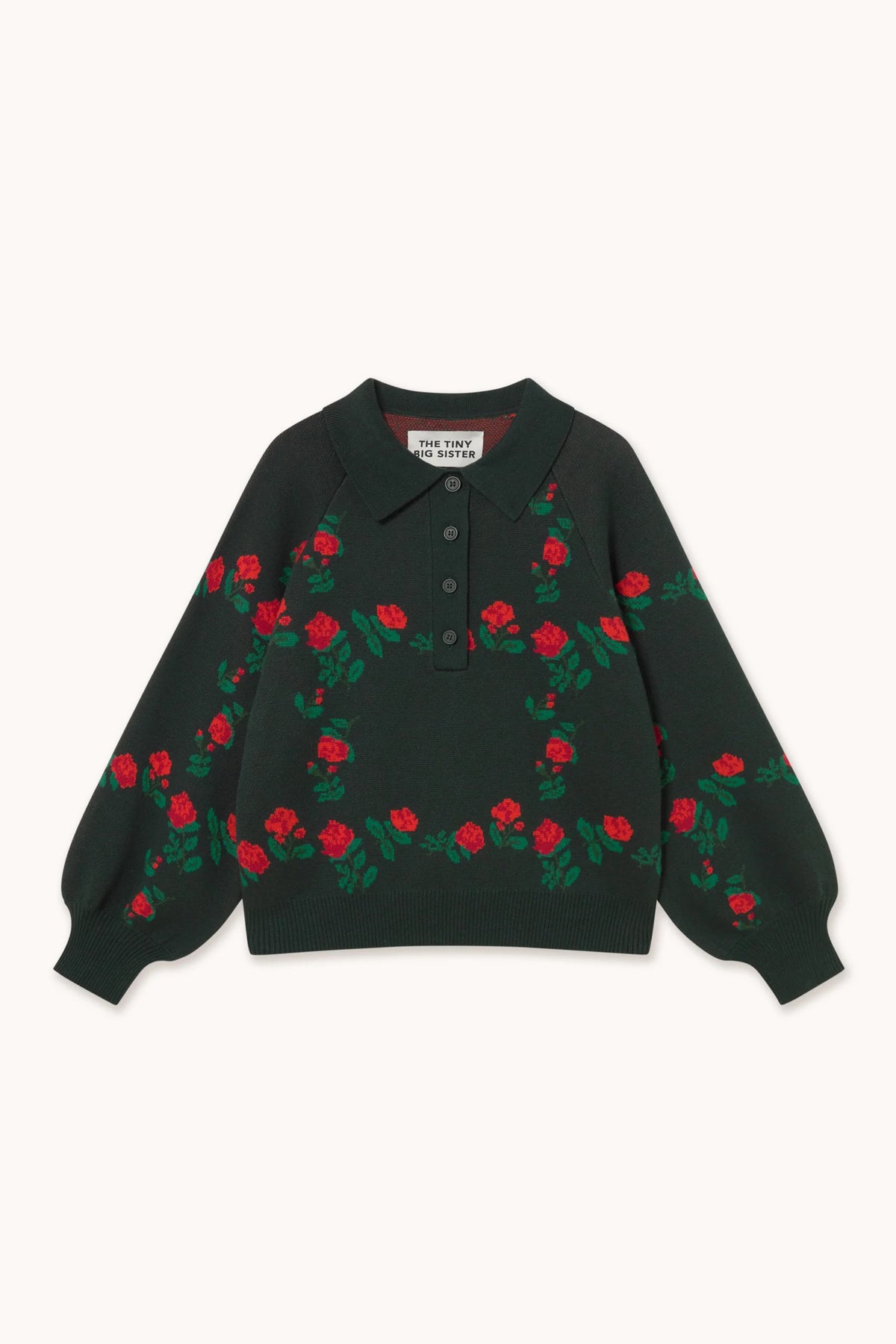 The Tiny Big Sister Roses Polo Sweater
