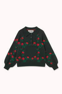 The Tiny Big Sister Roses Polo Sweater
