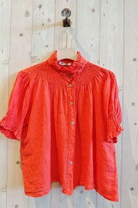 Linen & More Coral Blouse