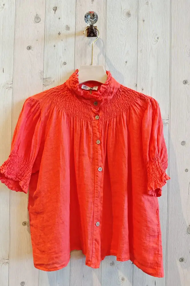 Linen & More Coral Blouse