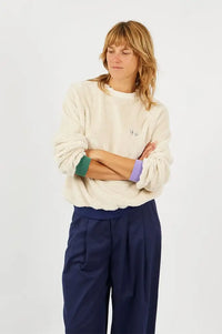 A.P Ecru Tricolour Sherpa Sweatshirt