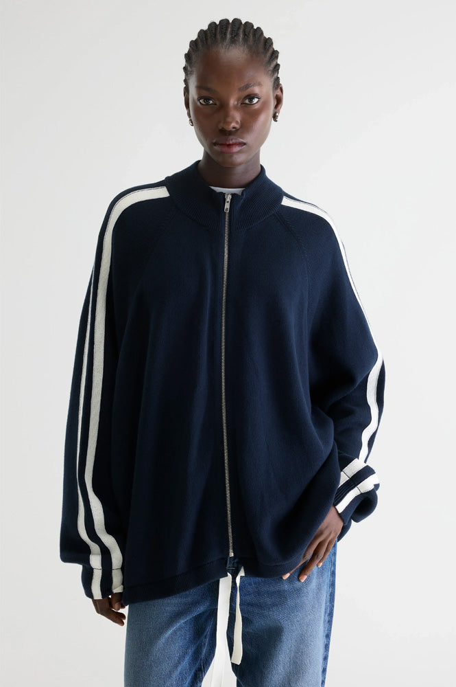 Bellerose Angik Navy Zip-Up Cardigan