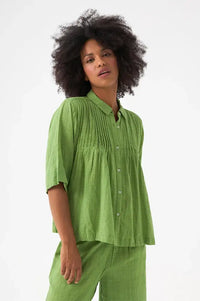Chicosoleil Rusty Peridot Green Blouse - The Mercantile London
