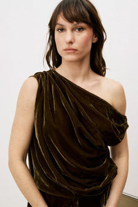 FRNCH Anita Ice Brown Asymmetric Top - The Mercantile London