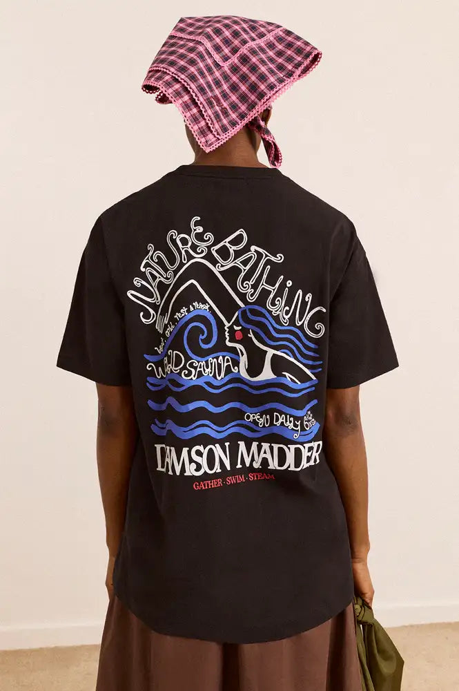 Damson Madder Nature Bathing Black T-Shirt