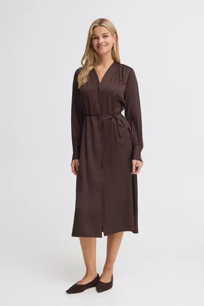 Fransa Junia Molé Brown Shirt Dress