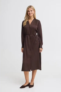 Fransa Junia Molé Brown Shirt Dress
