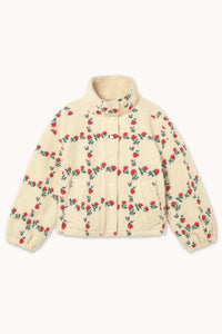 The Tiny Big Sister Rose Grid Sherpa Jacket