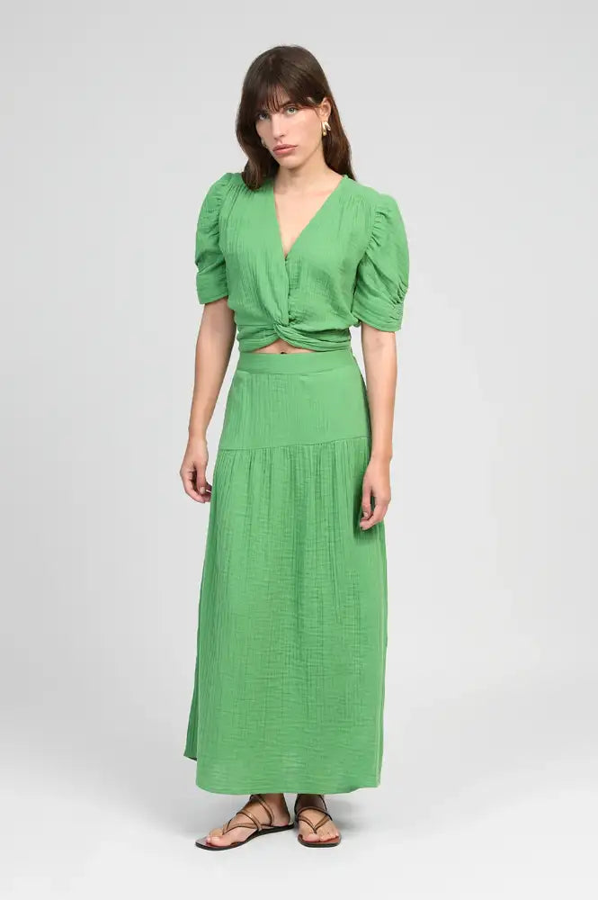 An'ge Ritha Green Maxi Skirt - The Mercantile London