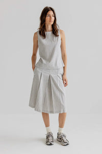 Project AJ117 Smilla Indigo Striped Skirt - The Mercantile London