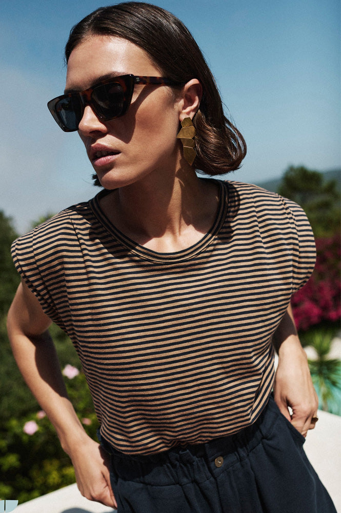 By-Bar Nilou Tannin Stripe Jersey Top - The Mercantile London