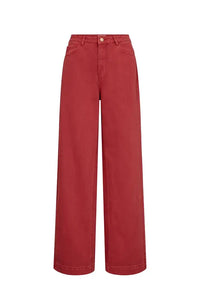 Numph Hamilton Washed Mulberry Red HR Wide Jeans