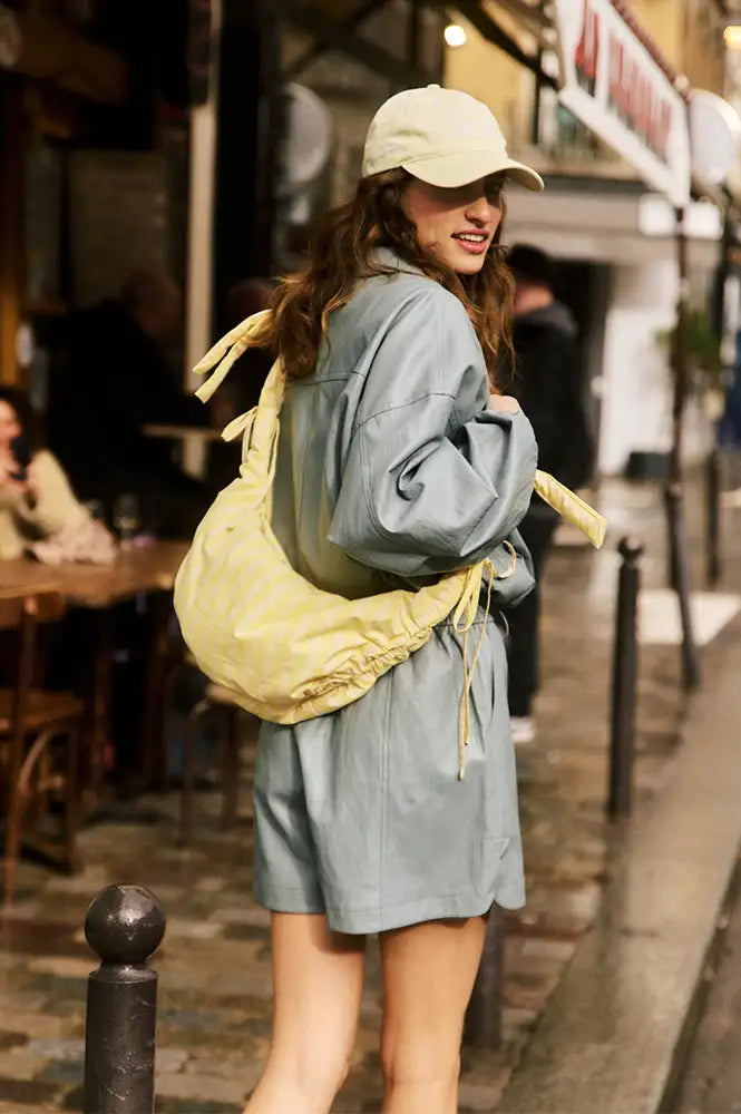 FRNCH Matira Yellow Striped Shoulder Bag - The Mercantile London