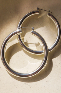 Luv AJ Amalfi Silver Tube Hoops - The Mercantile London