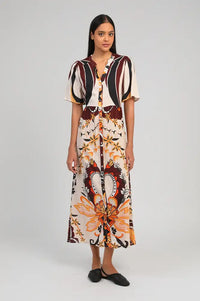 An'ge Obemia Clever Ecru Print Dress - The Mercantile London
