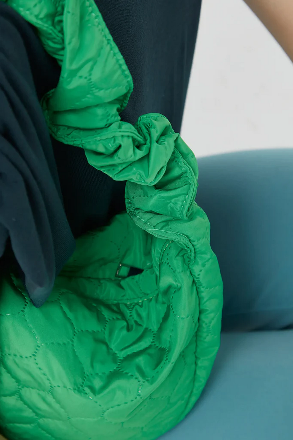 Compania Fantastica Green Quilted Shoulder Bag