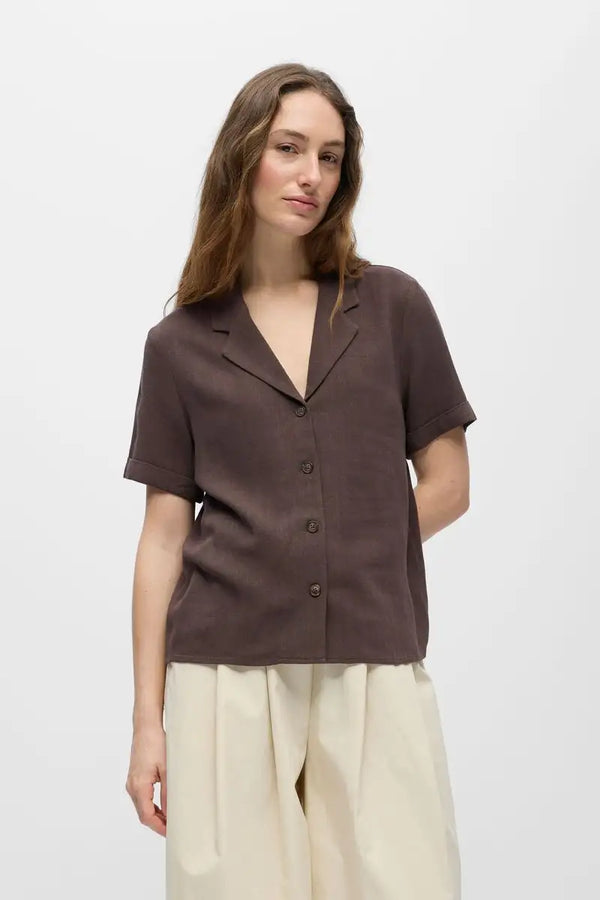 Object Sanne Seal Brown Shirt - The Mercantile London