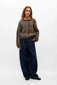 Object Pipsy Brown Carafe Checked Jumper
