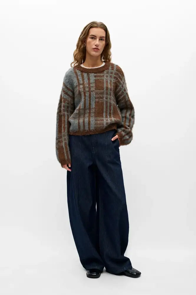 Object Pipsy Brown Carafe Checked Jumper