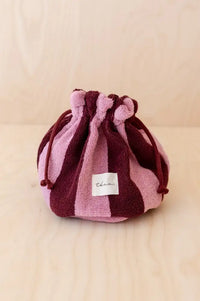 TBCo Burgundy Stripe Terry Cotton Wash Bag