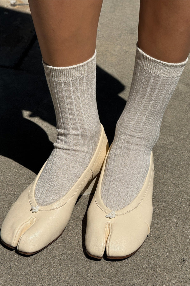 Le Bon Shoppe Her Ivory Gold Glitter Socks
