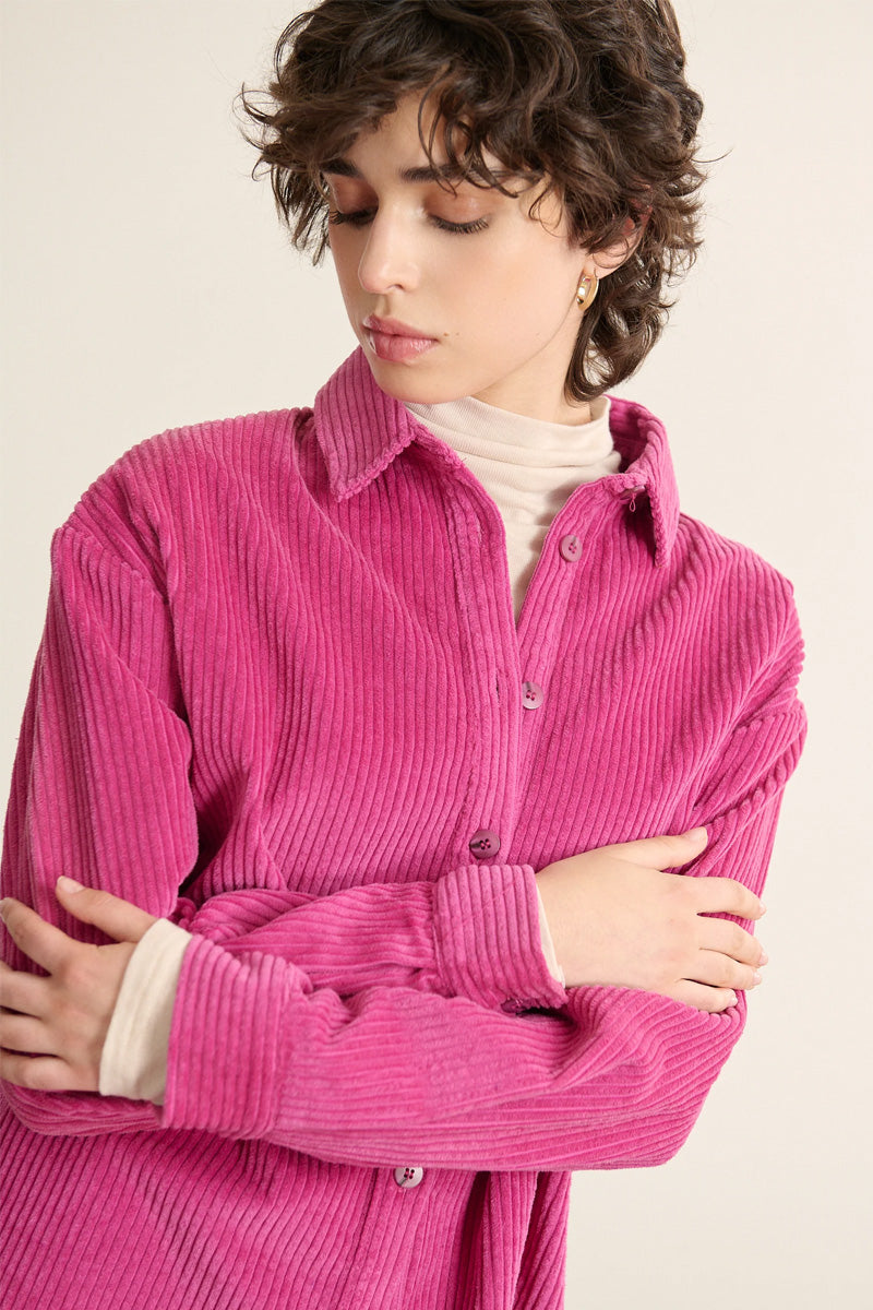 Garance Ben Bright Rose Corduroy Shirt - The Mercantile London